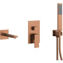 KFA Armatura Logon Brushed Rose Gold zestaw wannowo-prysznicowy podtynkowy miedź szczotkowana 5139-401-34