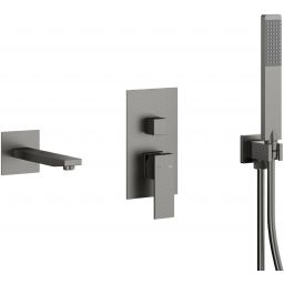 KFA Armatura Logon Gun Metal Grey zestaw wannowo-prysznicowy podtynkowy grafit 5139-401-61