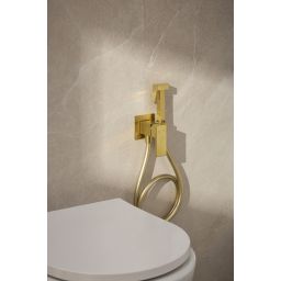 KFA Armatura Logon Brushed Light Gold bateria bidetowa z zestawem prysznicowym podtynkowa złoty szczotkowany 5139-512-39