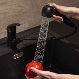 KFA Armatura Indira bateria kuchenna stojąca czarny mat 6613-110-81