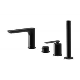 Kohlman Experience Black bateria wannowo-prysznicowa 4-otworowa czarny mat QB244EB