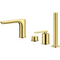 Kohlman Experience Gold bateria wannowo-prysznicowa 4-otworowa złoty połysk QB244EGD