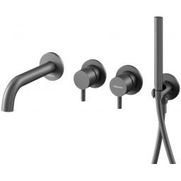 Kohlman Axel Black bateria wannowo-prysznicowa podtynkowa grafit szczotkowany QW260AG230