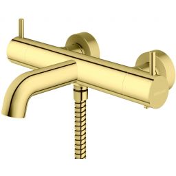 Kohlman Axel Gold bateria wannowo-prysznicowa ścienna termostatyczna złota QW710AGD