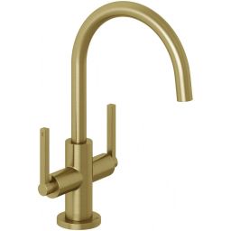 Kludi Nova Fonte Puristic bateria umywalkowa stojąca złoty szczotkowany 20118N015