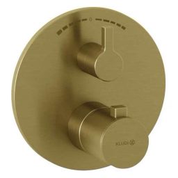 Kludi Nova Fonte Puristic bateria wannowo-prysznicowa podtynkowa termostatyczna złoty szczotkowany 20810N015