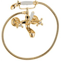 Kludi 1926 bateria wannowo-prysznicowa ścienna pozłacana 514414520