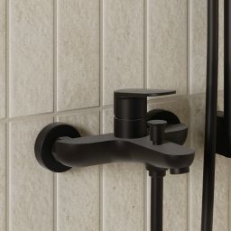 Kludi X1 bateria wannowo-prysznicowa ścienna czarny mat 326913975