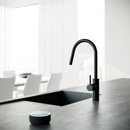 Kludi E-Go Voice bateria kuchenna stojąca czarny mat 423006677