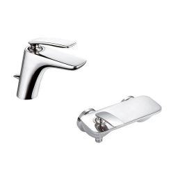 Kludi Balance zestaw baterii prysznicowa i umywalkowa chrom (520230575, 527100575)