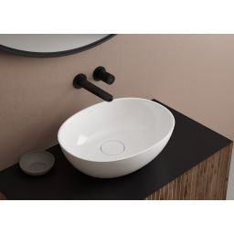 Ksuro 02 umywalka 60x36 cm nablatowa owalna biała 20003000