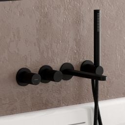 Ksuro 02 bateria wannowo-prysznicowa podtynkowa 4-otworowa czarny mat 13007030