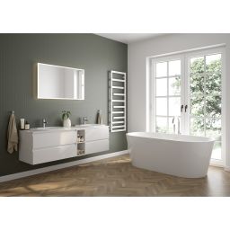 Oltens Vernal zestaw mebli łazienkowych 160 cm z blatem biały połysk 68633000