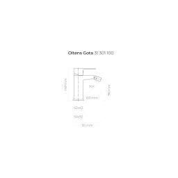 Oltens Gota bateria bidetowa stojąca czarny mat 31301300