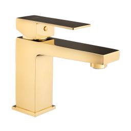 Oltens Gota bateria umywalkowa stojąca złoty połysk 32201800