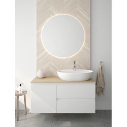 Oltens Hamnes Thin umywalka 51x39 cm owalna nablatowa biała 41313000