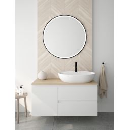 Oltens Hamnes Thin umywalka 51x39 cm owalna nablatowa biała 41313000