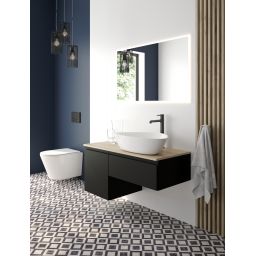 Oltens Vala umywalka 59x39 cm nablatowa owalna z powłoką SmartClean biała 40825000