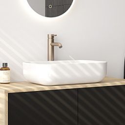 Oltens Josen umywalka 50x39,5 cm nablatowa z powłoką SmartClean biała 40805000