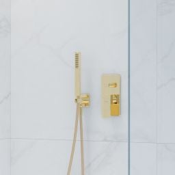 Oltens Hvita (S) przyłącze kątowe z uchwytem kwadratowe złoty połysk 39303800