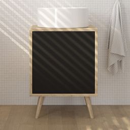 Oltens Hedvig szafka 50x45x49,7 cm podumywalkowa wisząca czarna-dąb 60203360