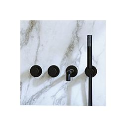 Oltens Hamnes bateria wannowo-prysznicowa podtynkowa czarny mat 34107300