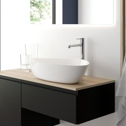 Oltens Vala umywalka 59x39 cm owalna nablatowa biała 40325000