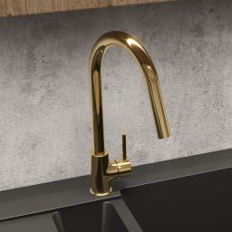 Oltens Litla bateria kuchenna stojąca złoty połysk 35204800