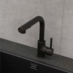 Oltens Myvat bateria kuchenna stojąca czarny mat 35205300