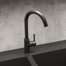 Oltens Skafta bateria kuchenna stojąca czarny mat 35206300