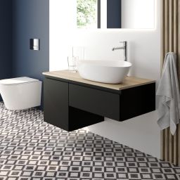 Oltens Vernal szafka 40 cm podumywalkowa wisząca czarny mat 60017300