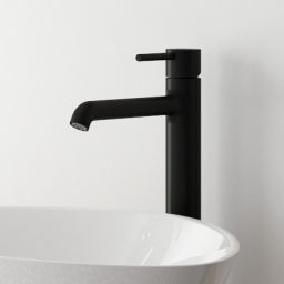 Oltens Molle Slim bateria umywalkowa stojąca wysoka czarny mat 32403300