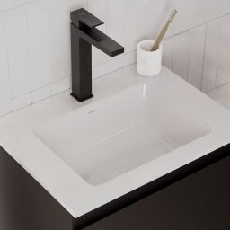 Oltens Drammen umywalka 48x36,5 cm podblatowa z powłoką SmartClean prostokątna biała 40606000