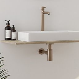 Oltens Hervik syfon umywalkowy mosiężny okrągły miedź szczotkowana 02602610