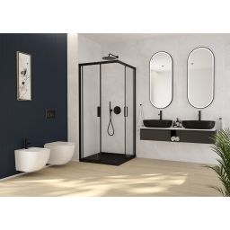 Oltens Vernal zestaw mebli łazienkowych 140 cm z blatem grafit mat/biały połysk 68647400