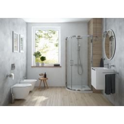 Oltens Gulfoss mydelniczka z uchwytem biała ceramika/chrom 84101000