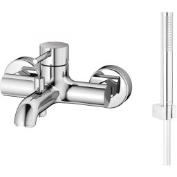 Zestaw Oltens Molle bateria wannowo-prysznicowa ścienna z kompletem natryskowym Ume Gide (S) chrom (34000100, 36010100)