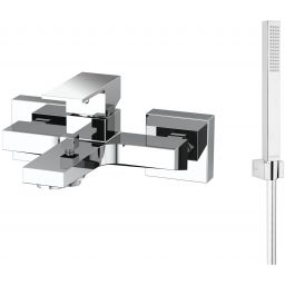 Zestaw Oltens Gota bateria wannowo-prysznicowa ścienna z kompletem natryskowym Sog Gide (S) chrom (34001100, 36011100)