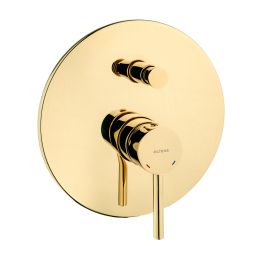 Oltens Molle bateria wannowo-prysznicowa podtynkowa złoty połysk 34100800