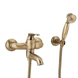 Omnires Art Deco bateria wannowo-prysznicowa kompletna brąz antyczny AD5131BR