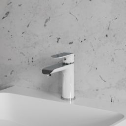 Omnires Sacramento bateria umywalkowa stojąca chrom/biały SC2310CRB