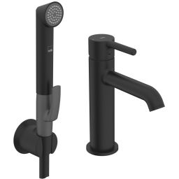 Oras Optima Style bateria umywalkowa stojąca ze słuchawką typu bidetta czarny mat 2606FH-33