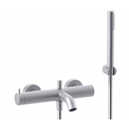 Paffoni Inox Tech bateria wannowo-prysznicowa ścienna stal szczotkowana INOX026AC