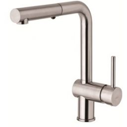 Paffoni Light bateria kuchenna z wyciąganą wylewką stal szczotkowana LIG285ST