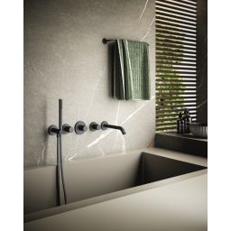 Paffoni Modular Box bateria wannowo-prysznicowa podtynkowa termostatyczna czarny mat MDE018NO