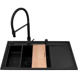 Pyramis Camea zlewozmywak z baterią czarny/czarny 070168402S