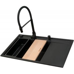 Pyramis Camea zlewozmywak z baterią czarny/czarny 070168402S