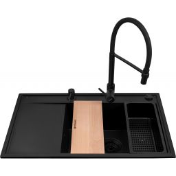 Pyramis Camea zlewozmywak z baterią czarny/czarny 070168502S