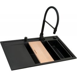 Pyramis Camea zlewozmywak z baterią czarny/czarny 070168502S