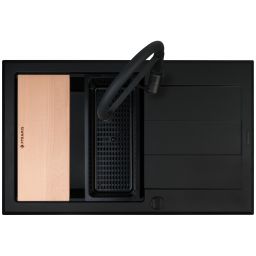 Pyramis Sparta Plus Lux zlewozmywak z baterią czarny/czarny 070175802S